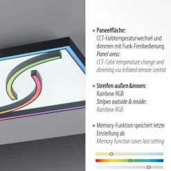LED Deckenleuchte quadratisch Lichtszenen dimmbar Memoryfunktion