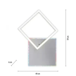 LED Deckenleuchte quadratisch aluminium CCT dimmbar Rainbow RGB