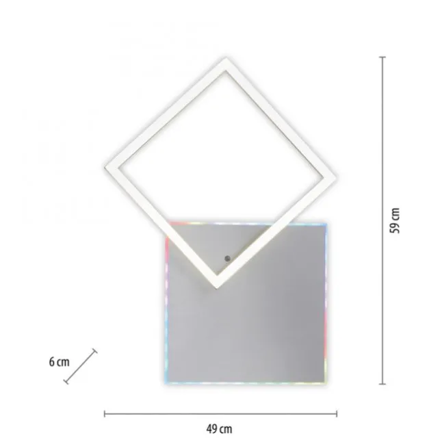 LED Deckenleuchte quadratisch aluminium CCT dimmbar Rainbow RGB