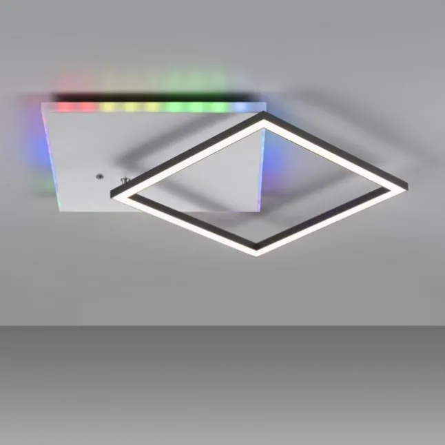 LED Deckenleuchte quadratisch aluminium CCT dimmbar Rainbow RGB