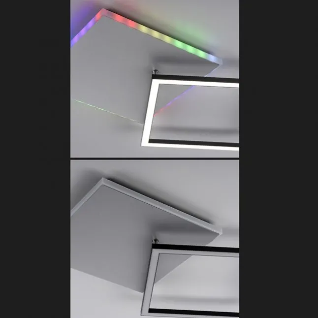 LED Deckenleuchte quadratisch aluminium CCT dimmbar Rainbow RGB