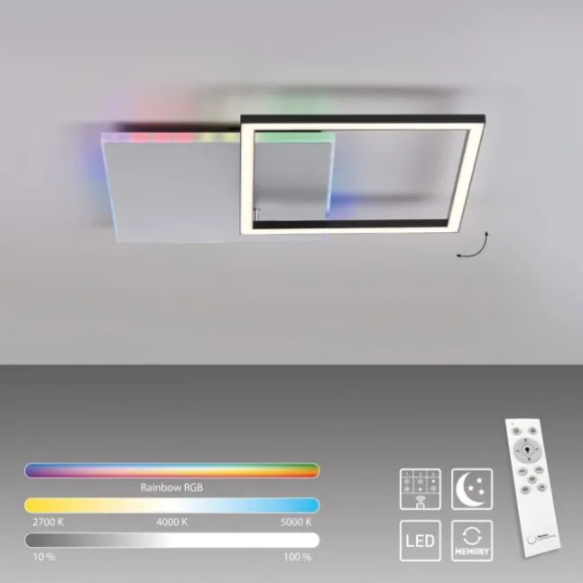 LED Deckenleuchte quadratisch aluminium CCT dimmbar Rainbow RGB