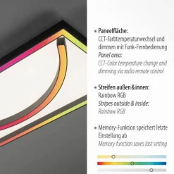 LED Deckenleuchte rechteckig Lichtszenen dimmbar Memoryfunktion
