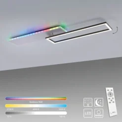LED Deckenleuchte rechteckig aluminium CCT dimmbar Rainbow RGB
