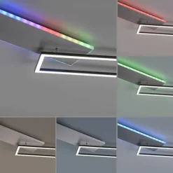 LED Deckenleuchte rechteckig aluminium CCT dimmbar Rainbow RGB