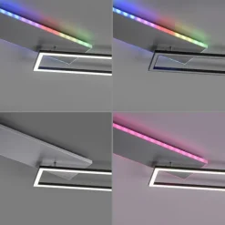 LED Deckenleuchte rechteckig aluminium CCT dimmbar Rainbow RGB