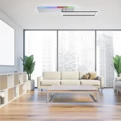 LED Deckenleuchte rechteckig aluminium CCT dimmbar Rainbow RGB