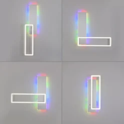 LED Deckenleuchte rechteckig aluminium CCT dimmbar Rainbow RGB