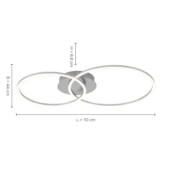 LED Deckenleuchte, ringförmig, warmweiß, dimmbar, 2 flammig, filigran