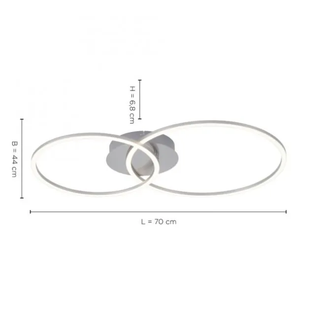 LED Deckenleuchte, ringförmig, warmweiß, dimmbar, 2 flammig, filigran