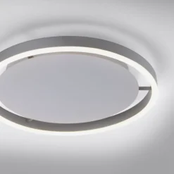 LED Deckenleuchte, rund, aluminium, dimmbar über Wandschalter