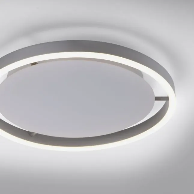 LED Deckenleuchte, rund, aluminium, dimmbar über Wandschalter