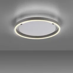LED Deckenleuchte, rund, aluminium, dimmbar über Wandschalter
