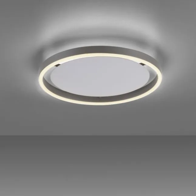 LED Deckenleuchte, rund, aluminium, dimmbar über Wandschalter