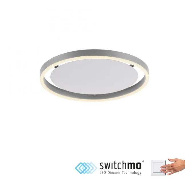LED Deckenleuchte, rund, aluminium, dimmbar über Wandschalter