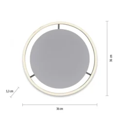 LED Deckenleuchte, rund, aluminium, dimmbar über Wandschalter