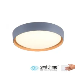 LED-Deckenleuchte, rund, Ø 40 cm, dimmbar, grau, Holdekor