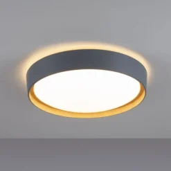 LED-Deckenleuchte, rund, Ø 40 cm, dimmbar, grau, Holdekor