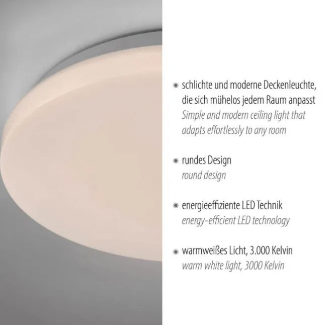 LED Deckenleuchte rund D=22cm weiß warmweiß 3000K