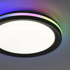 LED Deckenleuchte rund Multicolor schwarz dimmbar Fernbedienung RGB+CCT