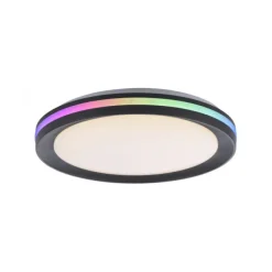 LED Deckenleuchte rund Multicolor schwarz dimmbar Fernbedienung RGB+CCT
