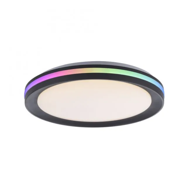 LED Deckenleuchte rund Multicolor schwarz dimmbar Fernbedienung RGB+CCT
