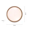 LED Deckenleuchte, rund, schwarz, dimmbar, Holzoptik, warmweiß, Deckenlampe