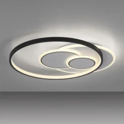 LED Deckenleuchte rund schwarz weiß schaltbar warmweiß Licht