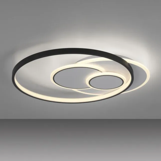 LED Deckenleuchte rund schwarz weiß schaltbar warmweiß Licht
