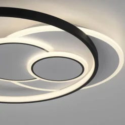 LED Deckenleuchte rund schwarz weiß schaltbar warmweiß Licht