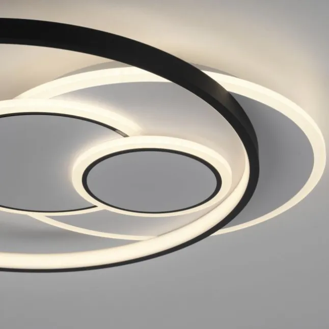 LED Deckenleuchte rund schwarz weiß schaltbar warmweiß Licht