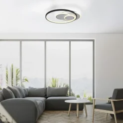 LED Deckenleuchte rund schwarz weiß schaltbar warmweiß Licht