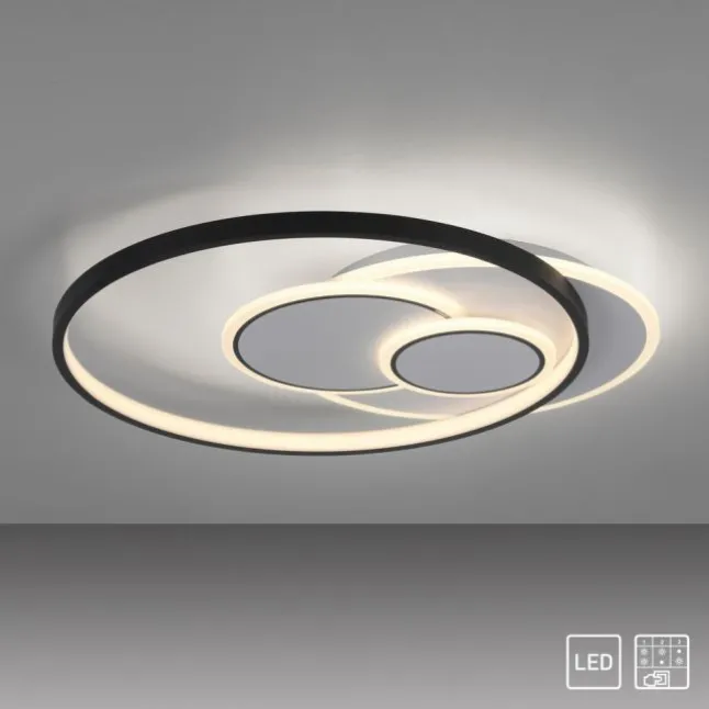 LED Deckenleuchte rund schwarz weiß schaltbar warmweiß Licht