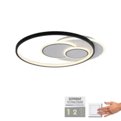 LED Deckenleuchte rund schwarz weiß schaltbar warmweiß Licht