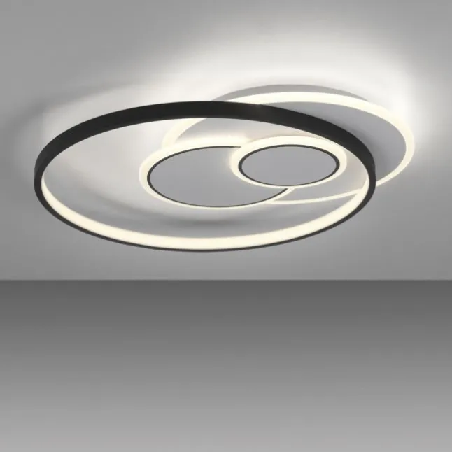 LED Deckenleuchte rund schwarz weiß schaltbar warmweiß Licht