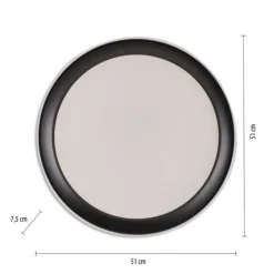 LED Deckenleuchte, rund, schwarz, Smart Home, Farbwechselmodus, dimmbar