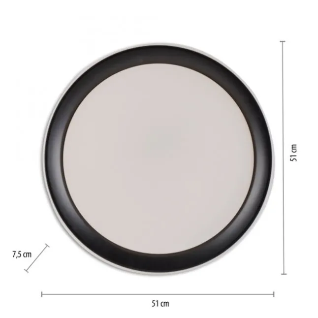 LED Deckenleuchte, rund, schwarz, Smart Home, Farbwechselmodus, dimmbar