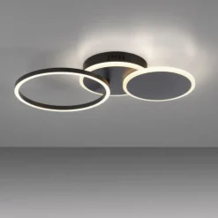 LED Deckenleuchte rund schwarz schwenkbar warmweiß modern