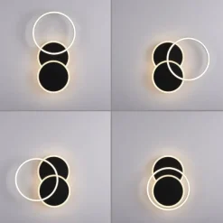 LED Deckenleuchte rund schwarz schwenkbar warmweiß modern