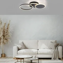 LED Deckenleuchte rund schwarz schwenkbar warmweiß modern