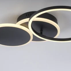 LED Deckenleuchte rund schwarz schwenkbar warmweiß modern