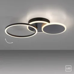 LED Deckenleuchte rund schwarz schwenkbar warmweiß modern