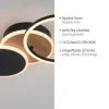LED Deckenleuchte rund schwarz mit Holzdekor schwenkbar modern