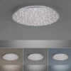 LED Deckenleuchte, rund, stahlfarben, CCT, dimmbar, Ø 48cm, Fernbedienung