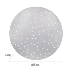 LED Deckenleuchte, rund, stahlfarben, CCT, dimmbar, Ø 48cm, Fernbedienung