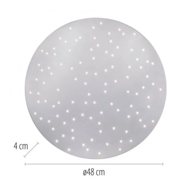 LED Deckenleuchte, rund, stahlfarben, CCT, dimmbar, Ø 48cm, Fernbedienung