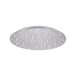 LED Deckenleuchte, rund, stahlfarben, CCT, dimmbar, Ø 48cm, Fernbedienung