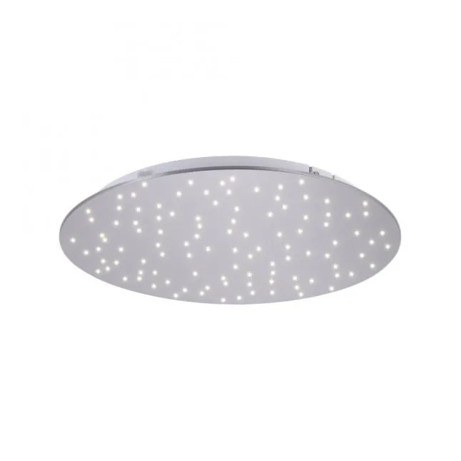 LED Deckenleuchte, rund, stahlfarben, CCT, dimmbar, Ø 48cm, Fernbedienung