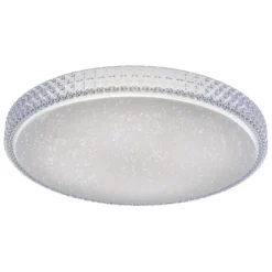 LED-Deckenleuchte, rund, Sternenhimmeloptik, CCT, Ø 60cm, Kristallrand