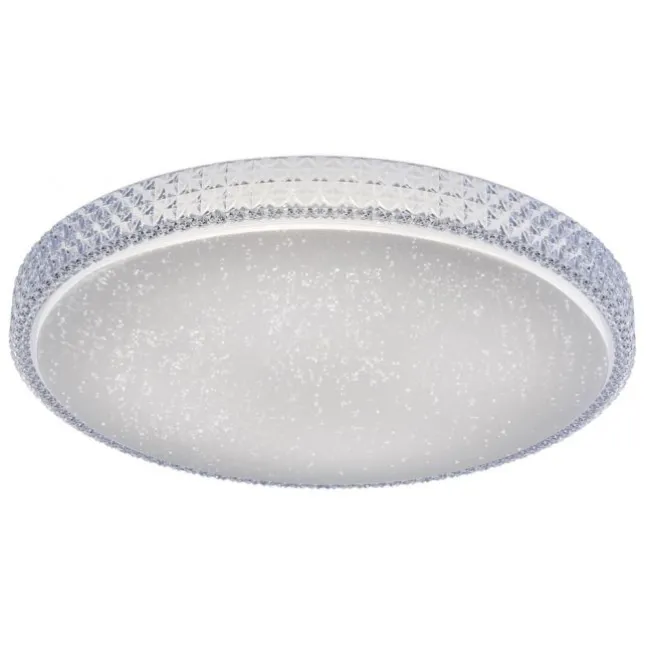 LED-Deckenleuchte, rund, Sternenhimmeloptik, CCT, Ø 60cm, Kristallrand